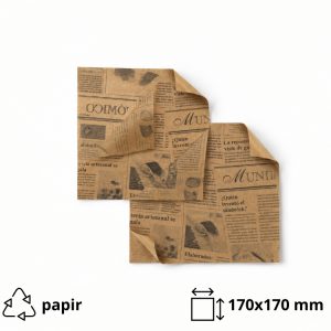 Vrečka za hamburger 170×170 mm kraft časopis 1000 kos