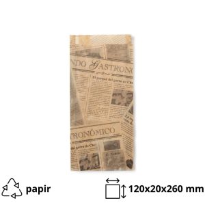 Vrečka za hot dog 120x20x260 mm kraft časopis 1000 kos