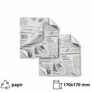 Vrečka za hamburger 170×170 mm bela časopis 1000 kos