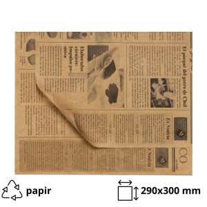 Ovojni papir za hamburger 290×300 mm kraft časopis 500 kos