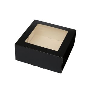 Škatla za torte z oknom 200x200x90 crna [10 kos/pak]