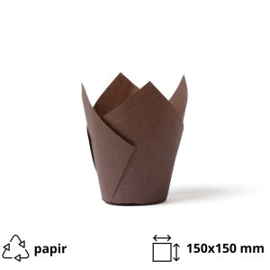 Papirčki za muffine TULIP 150×150 rjava