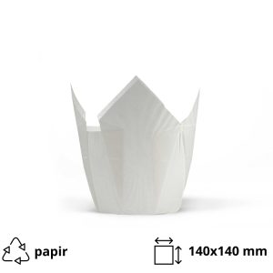 Papirčki za muffine TULIP 140×140 bela