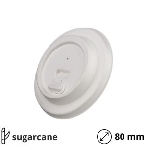 Pokrov z zaklopom sugarcane d=80 mm, bela 50 kos