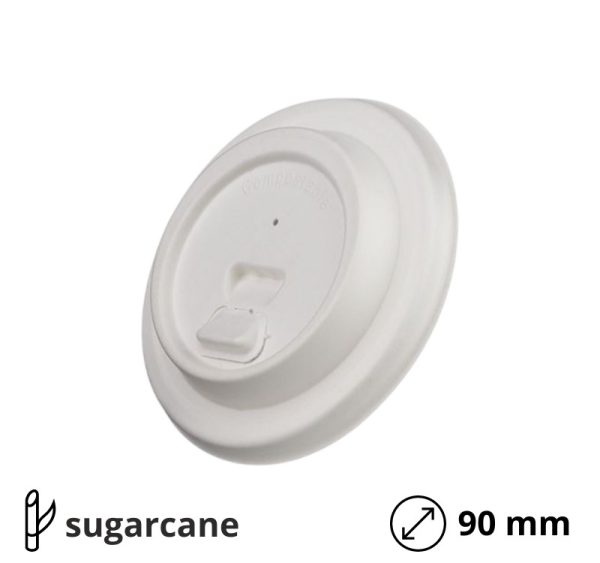 Pokrov z zaklopom sugarcane d=90 mm, bela 50 kos