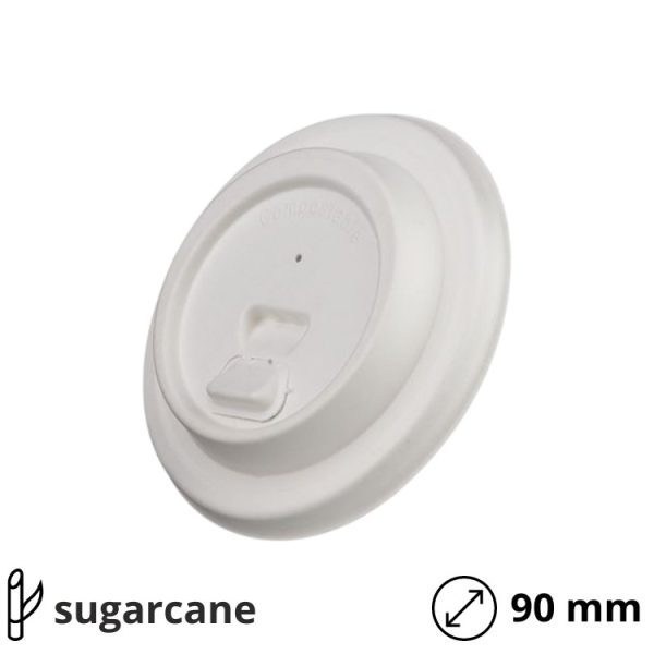 Pokrov z zaklopom sugarcane d=90 mm, bela 50 kos