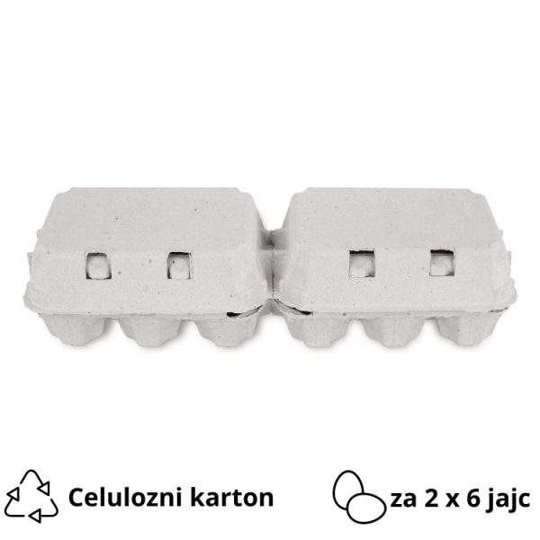Embalaža za 2×6 jajc celulozni karton, siva [50 kos/pak]