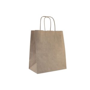 Papirnata nosilna vrečka z zvitimi ročaji 280x180x270 mm kraft 300 kos