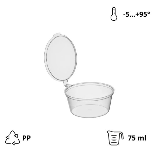 Posodica za omako z pokrovom PP 75 ml 50 kos