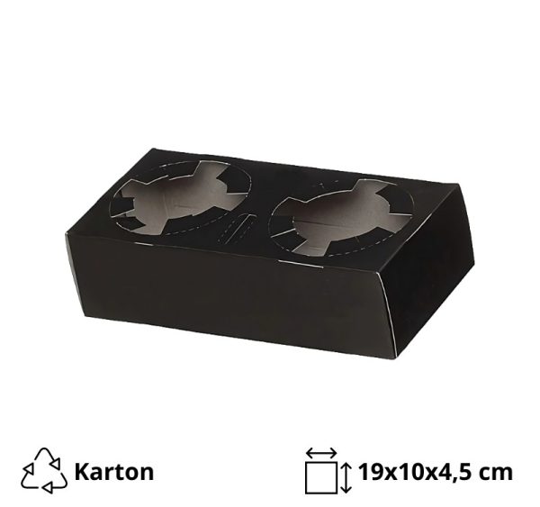 Držalo za 2 kozarca 19x10x4.5 cm črna 50 kos